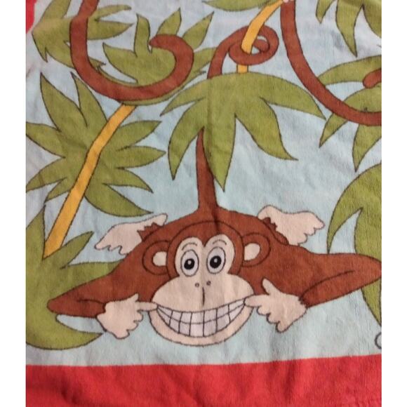 Vintage Terrimondo Beach Towel With Laughing Monkeys Hanging From Tree GAMBON - Picture 1 of 12